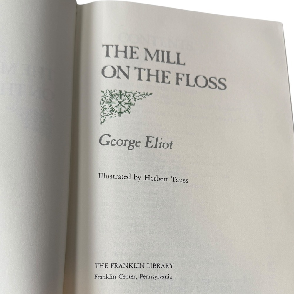 VTG George Eliot The Mill on the Floss Franklin Library 1981 Green Leather Book - Picture 4 of 7